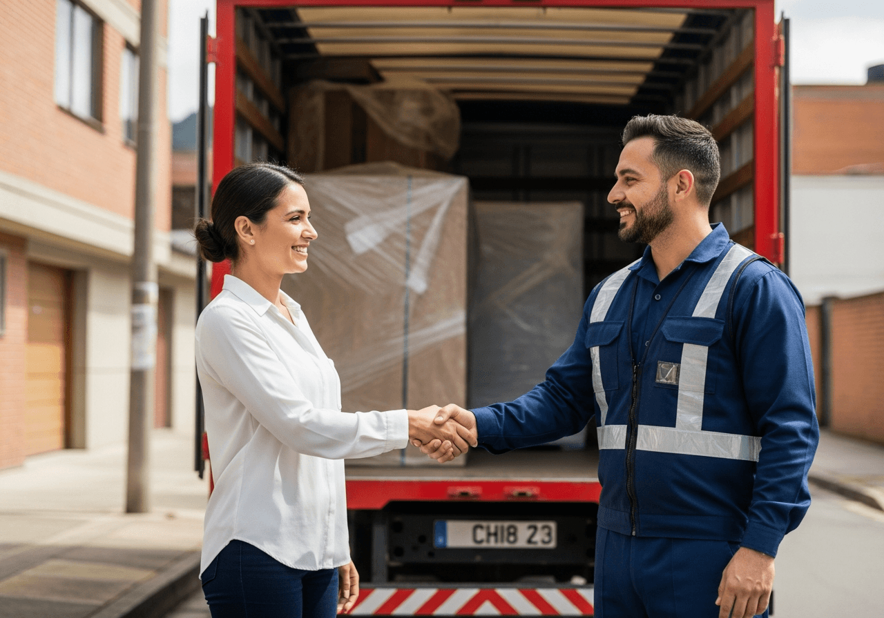 Cliente estrechando la mano con nuestro equipo